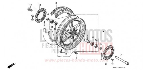 ROUE AVANT (VFR750FL/FM/FN/FP) VFR750FL de 1990